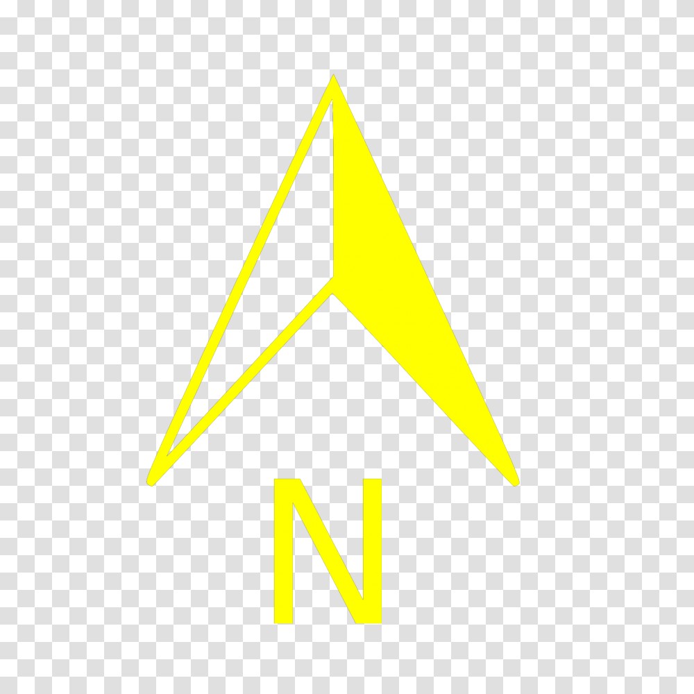 Download Hd Compass Clipart North Arrow North Arrow Yellow North Arrow, Triangle, Symbol, Star Symbol, Arrowhead Transparent Png