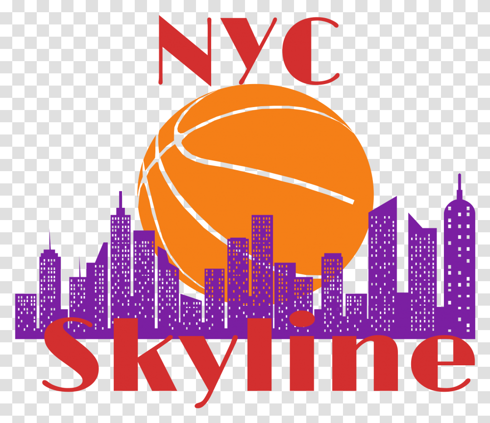 Download Hd Contact New York City Skyline Basketball Nyc Skyline Basketball, Poster, Advertisement, Flyer, Paper Transparent Png