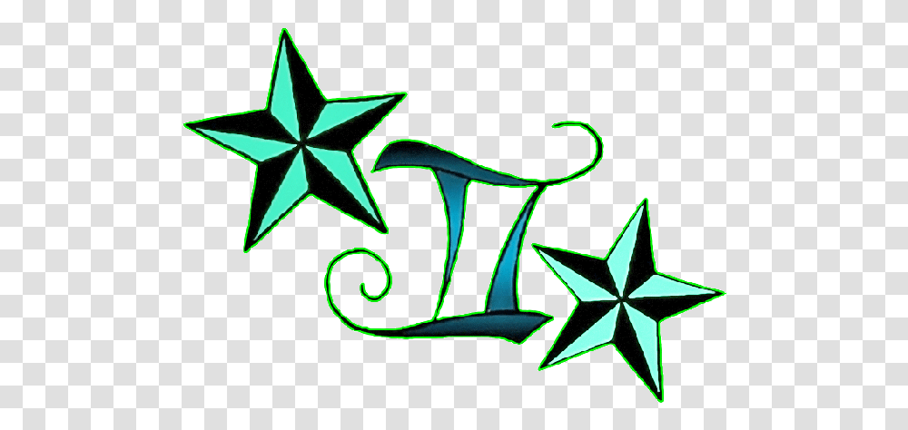 Download Hd Cool Gemini Zodiac Sign With Nautical Stars Cool Gemini Sign, Star Symbol Transparent Png
