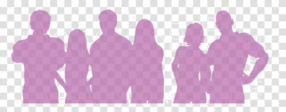 Download Hd Cropped Teens Crowd People Silhouette Group Silhouette People, Text, Word, Poster, Alphabet Transparent Png