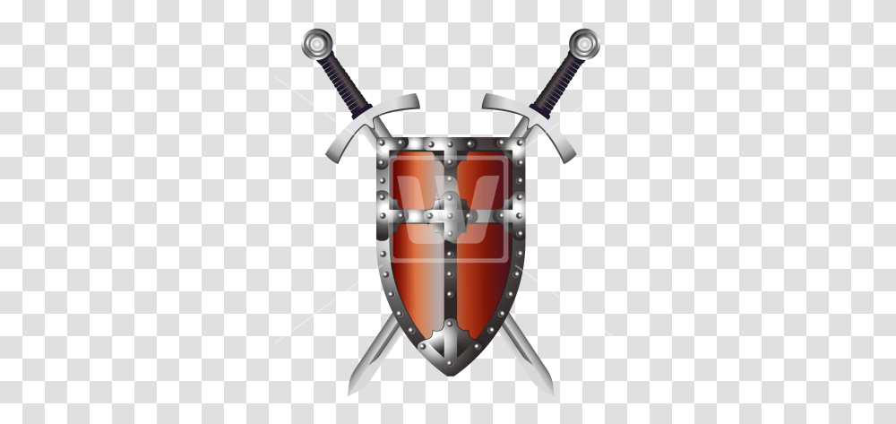 Download Hd Cross Swords And Shield Sword Shield, Armor Transparent Png