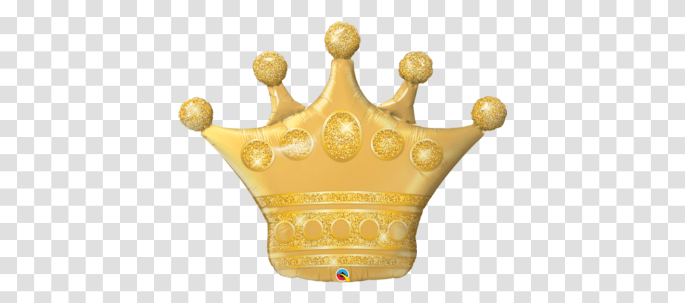 Download Hd Crown 41 Foil Balloon Gold Crown Balloon Crown Foil Balloons Uk, Accessories, Accessory, Jewelry Transparent Png