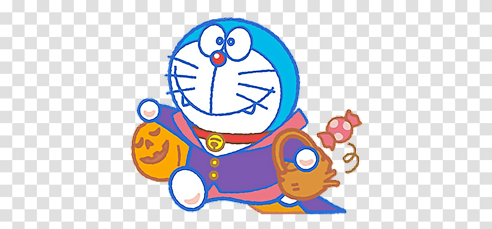 Download Hd Cute Doraemon Halloween Pumpkin Candy Halloween Doraemon, Outdoors, Nature, Art, Toy Transparent Png