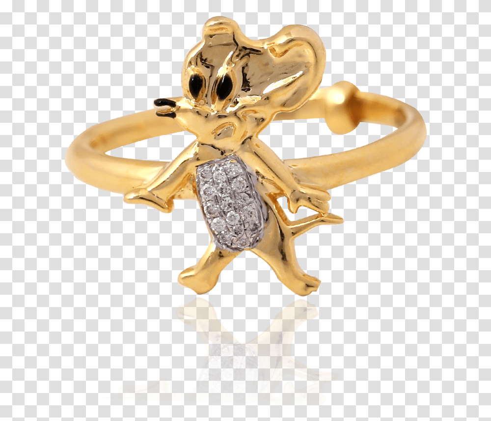 Download Hd Cute Jerry Gold Ring Gold Body Jewelry, Accessories, Accessory, Diamond, Gemstone Transparent Png