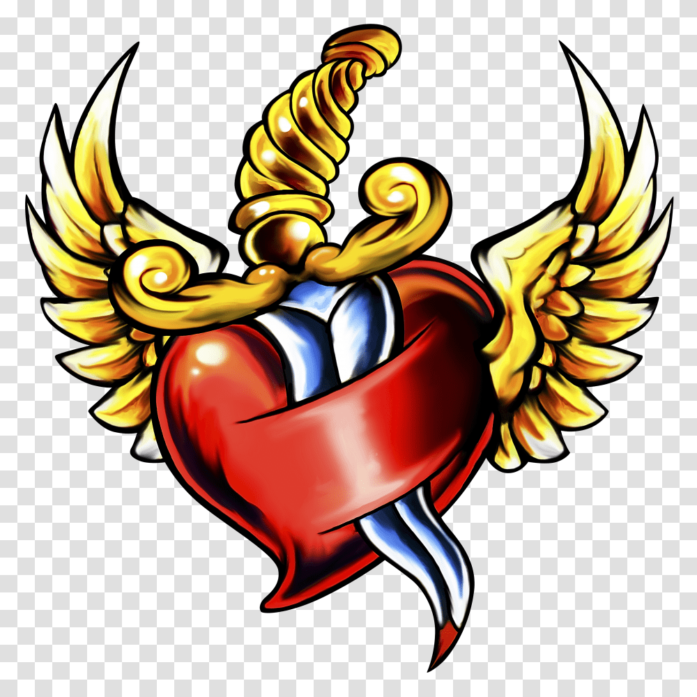 Download Hd Dagger Heart Wings Transparent Png