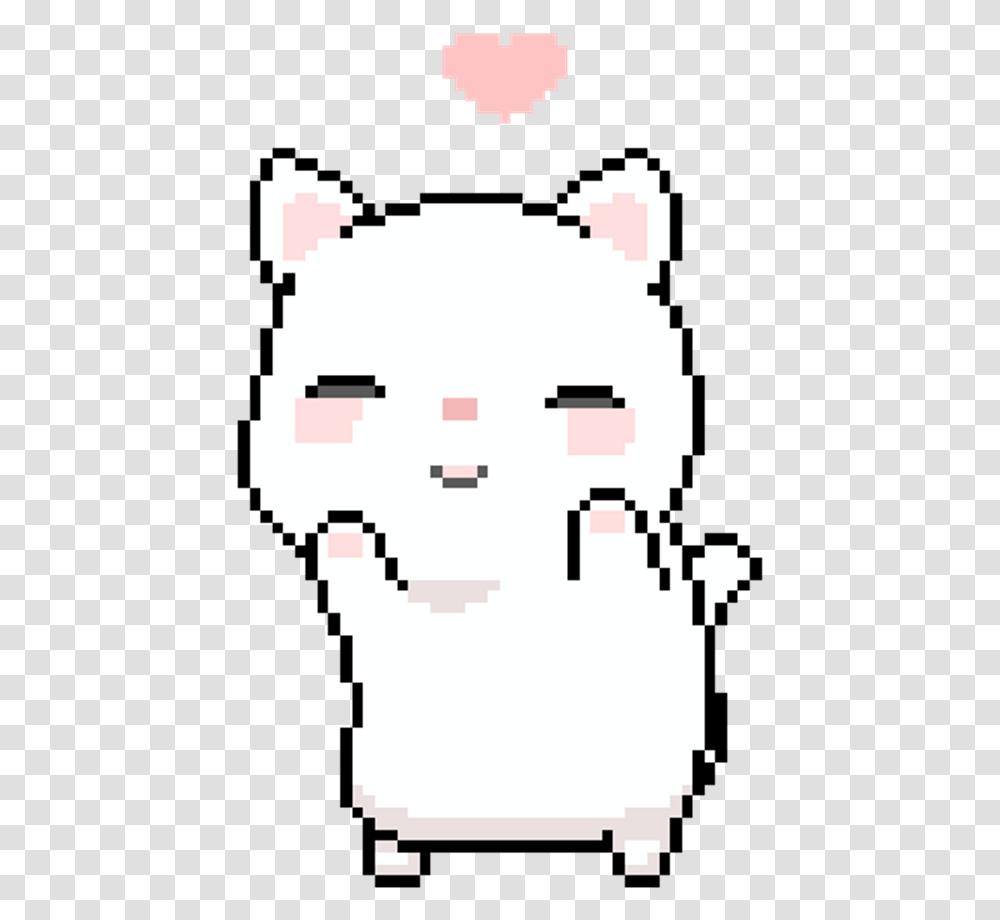 Download Hd Dancing Anime Cat Gif Image Cute Cat Gif Pixel, Text, Rug, Face, Graphics Transparent Png