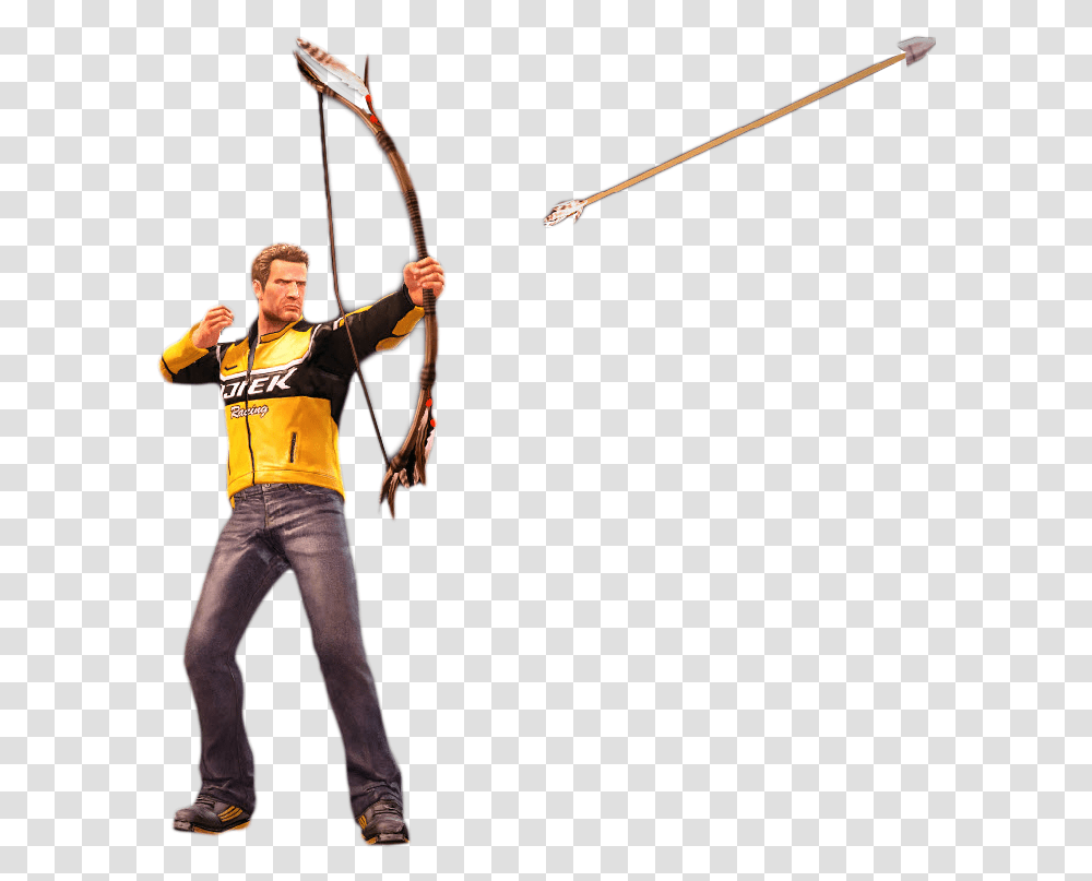 Download Hd Dead Rising Bow And Arrow Bow Arrow, Person, Human, Archery, Sport Transparent Png