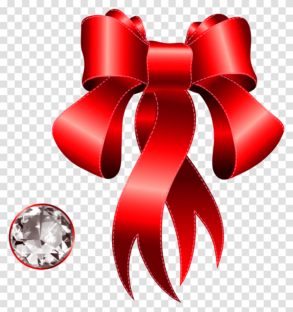 Download Hd Decoration Clipart Ribbon Red Bow With Patterns For Invitation Card, Dynamite, Bomb, Weapon, Weaponry Transparent Png
