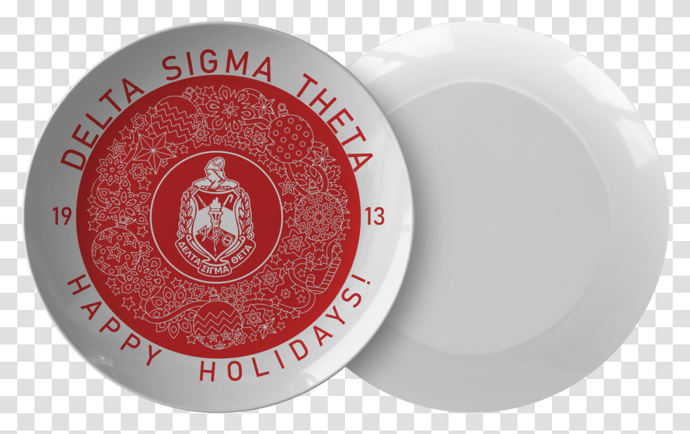 Download Hd Delta Sigma Theta Christmas Plate Sorority, Dish, Meal, Food, Saucer Transparent Png