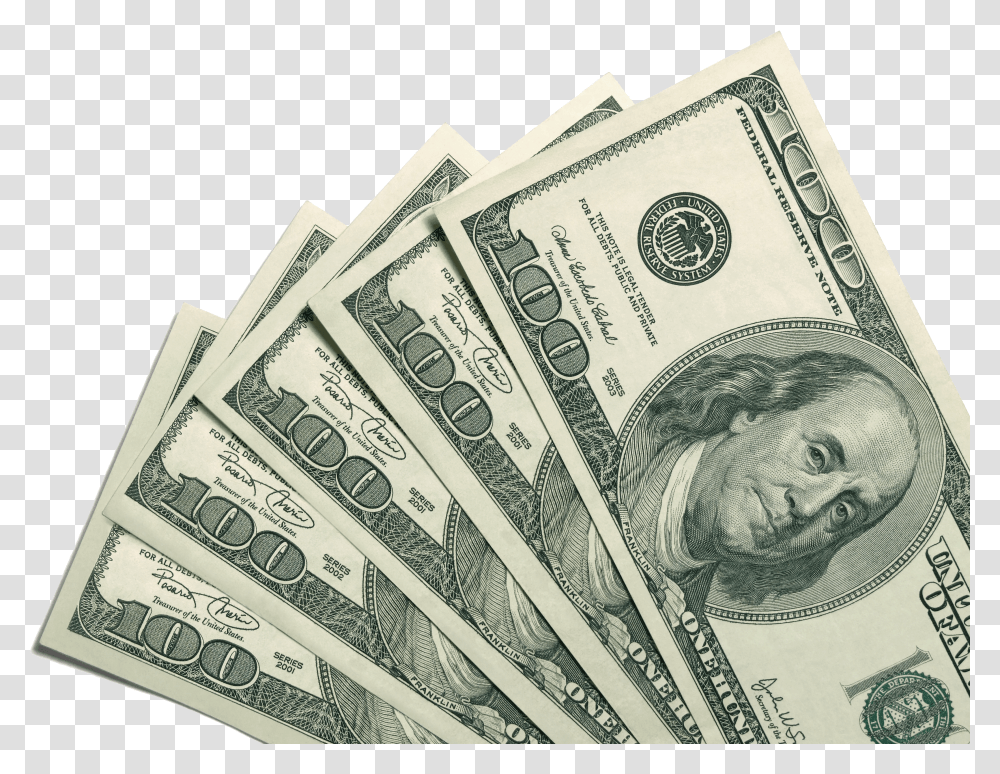 Download Hd Dollars Graphic 100 Dollar Bill Transparent Png