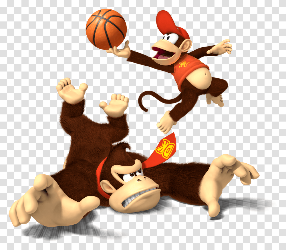 Download Hd Donkey Kong And Diddy Playing Basketball Mario Sports Mix Donkey And Diddy Kong, Person, Human, People, Food Transparent Png