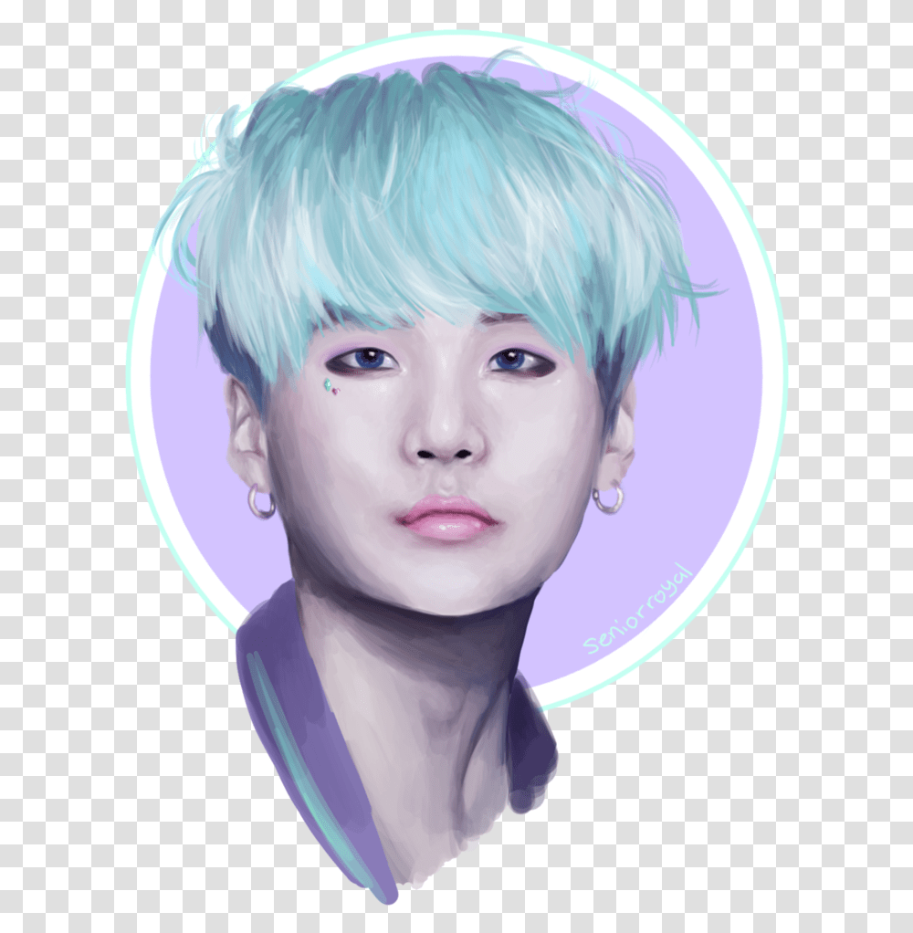 Download Hd Drawing Bts Watercolor Vector Free Suga, Face, Person, Costume, Head Transparent Png