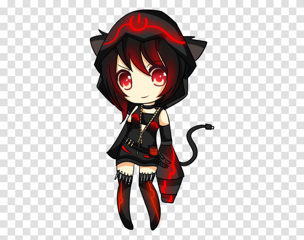 Download Hd Drawn Cat Badass Anime Chibi Cat Girl Chibi Anime Girl Cat Girl, Helmet, Clothing, Apparel, Person Transparent Png