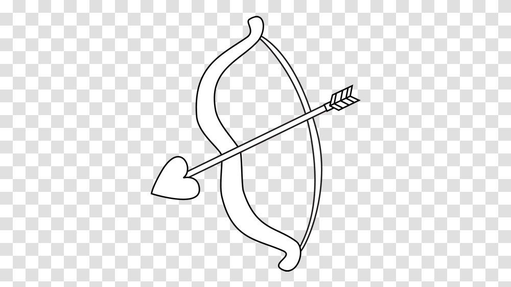 Download Hd Drawn Heart Bow And Arrow Bow And Arrow Arow Clipart Black And White, Sport, Sports, Symbol, Stencil Transparent Png