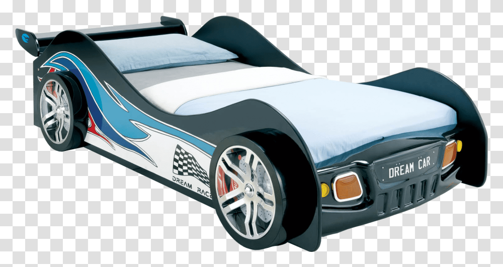 Download Hd Dream Racer Car Bed With Lights Kids Car Bed Nz, Vehicle, Transportation, Automobile, Tire Transparent Png