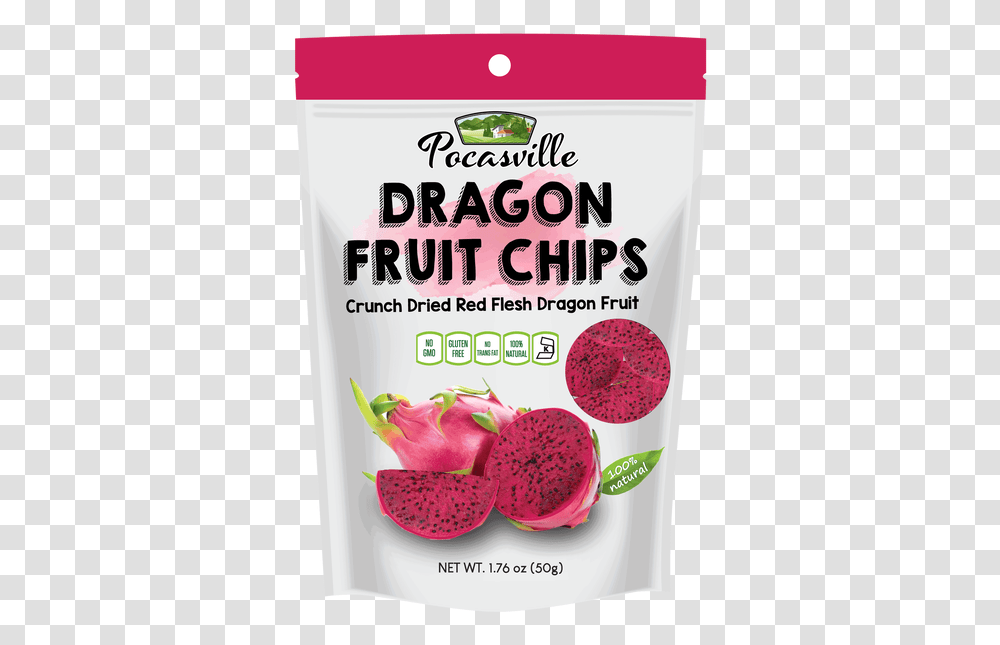 Download Hd Dried Flesh Dragon Fruit Pocas Dragon Fruit Raspberry, Plant, Food, Bottle, Beverage Transparent Png