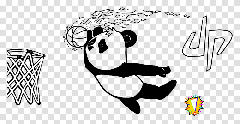 Download Hd Dudeperfect Panda Cartoon For Basketball, Text, Astronomy, Outer Space, Universe Transparent Png