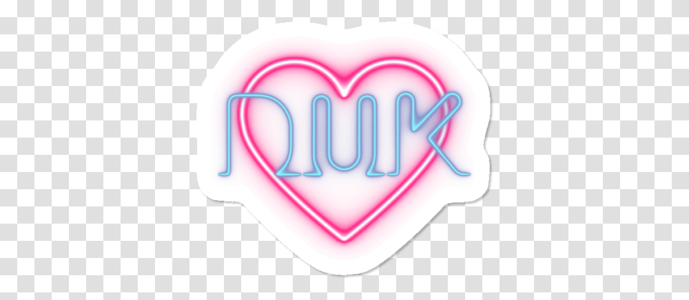 Download Hd Dukaja Neon Heart Sticker Heart, Rubber Eraser, Text, Purple, Interior Design Transparent Png