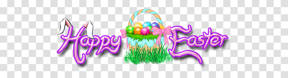 Download Hd Easter Clipart Text Easter Happy Easter Logo, Egg, Food, Easter Egg, Basket Transparent Png