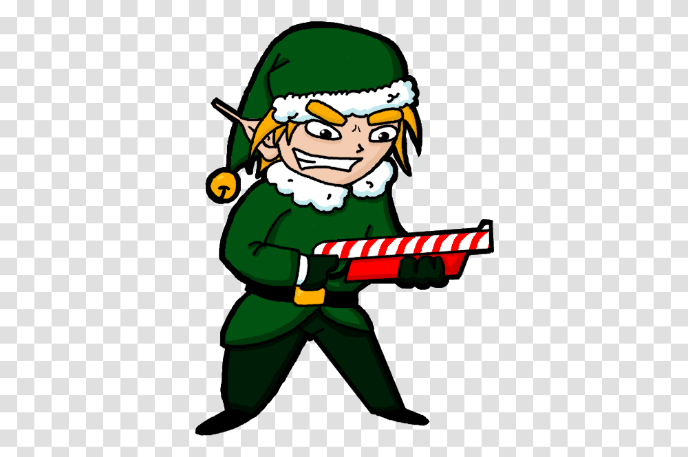 Download Hd Elf Evil Jpg Free Library Santa Christmas Elf Shooting Gun, Person, Human, Costume, Mascot Transparent Png