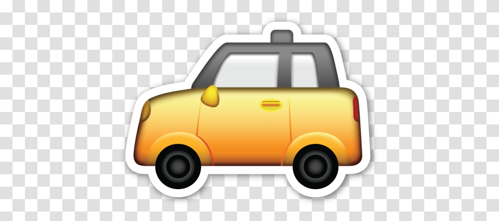 Download Hd Emoji Clipart Car Car Emoji With Background, Vehicle, Transportation, Automobile, Taxi Transparent Png
