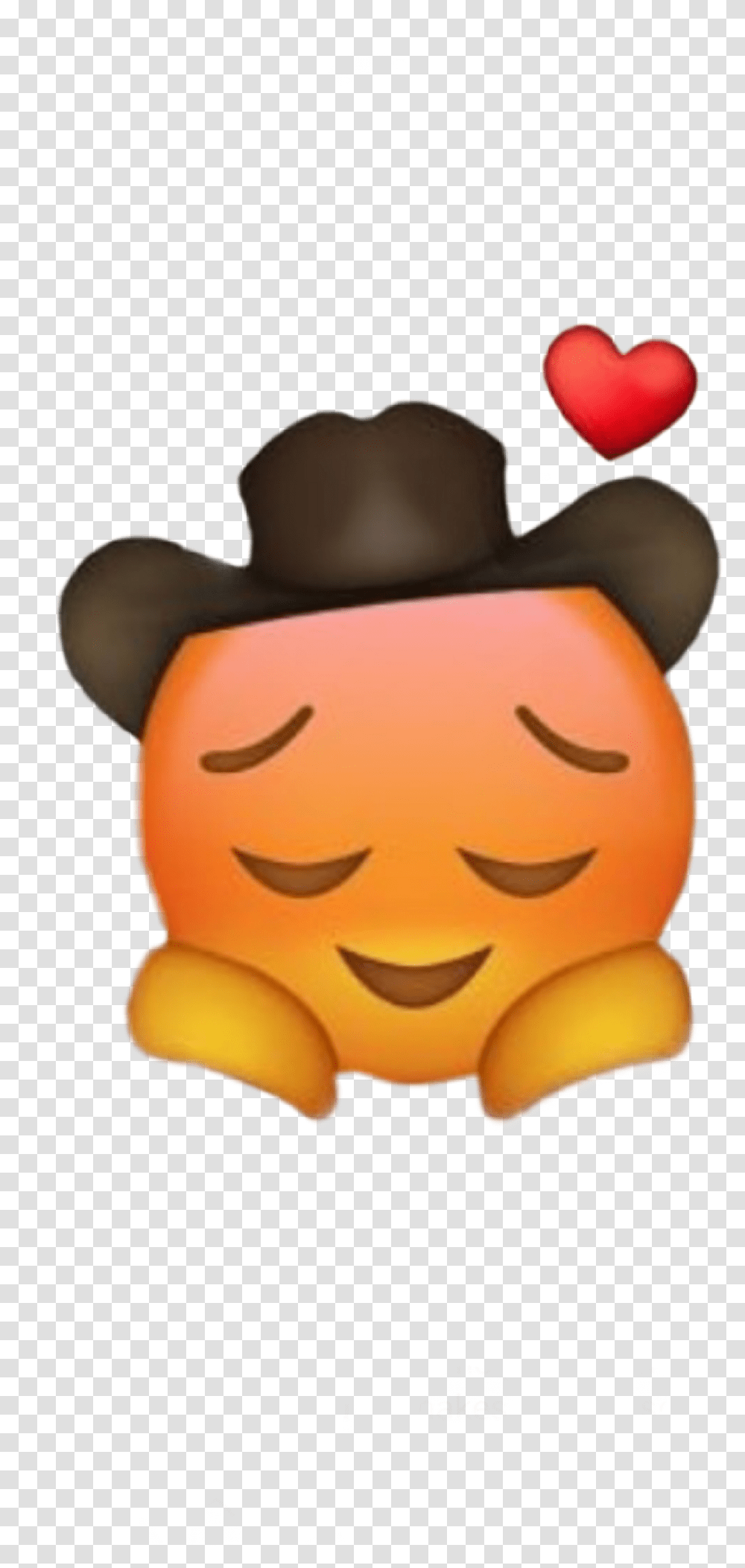 Download Hd Emoji Cowboy Cowboyemoji Emoji Cowboy With Heart, Pumpkin, Vegetable, Plant, Food Transparent Png