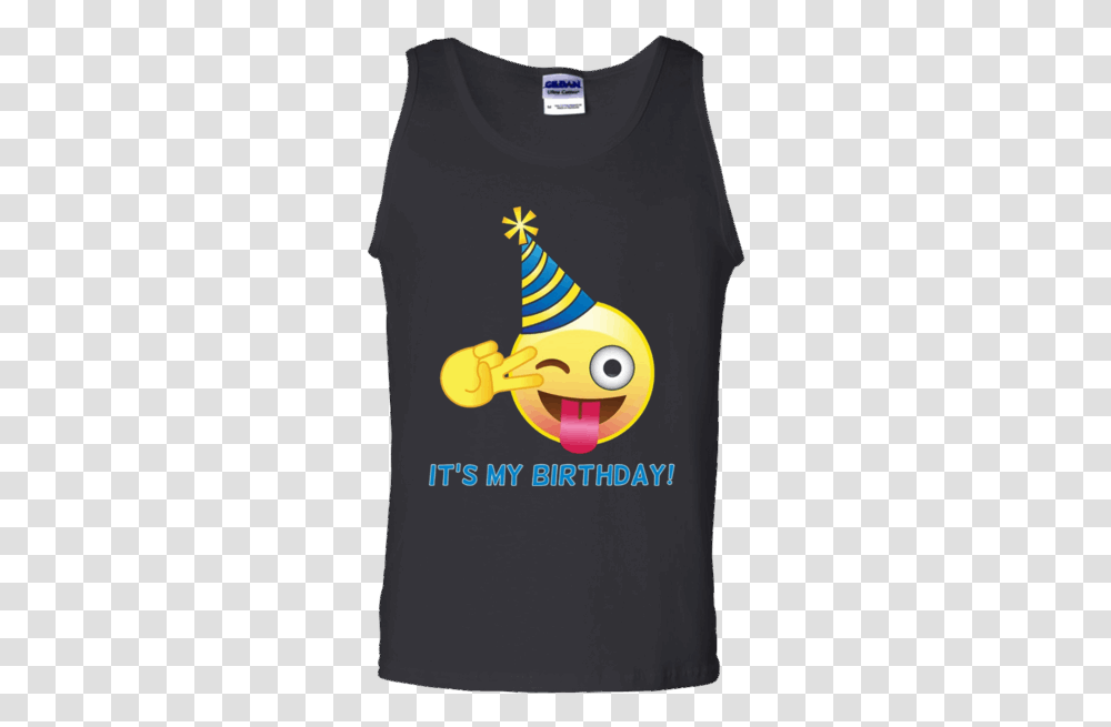 Download Hd Emoji It's My Birthday Peace Sign With Party Hat, Clothing, T-Shirt, Tank Top, Tree Transparent Png