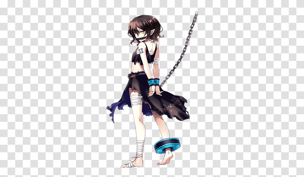 Download Hd Enra Anime Girl With Shackle Shackle Anime Girl In Chains, Person, Clothing, Manga, Comics Transparent Png