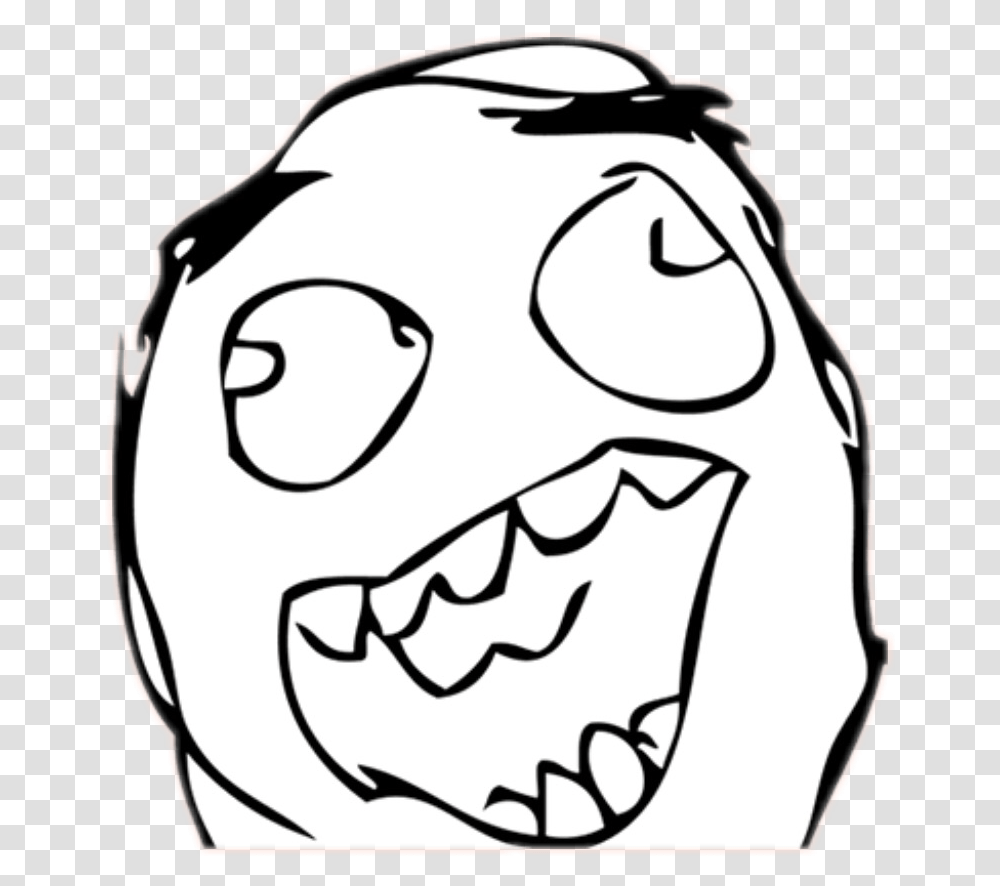 Download Hd Excited Face Meme Memesfreetoedit Rage Faces Happy Troll Face, Teeth, Mouth, Grenade, Bomb Transparent Png