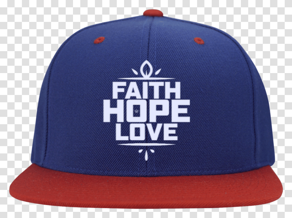 Download Hd Faith Hope Love Flat Bill High Profile Snapback Baseball Cap, Clothing, Apparel, Hat, Swimwear Transparent Png