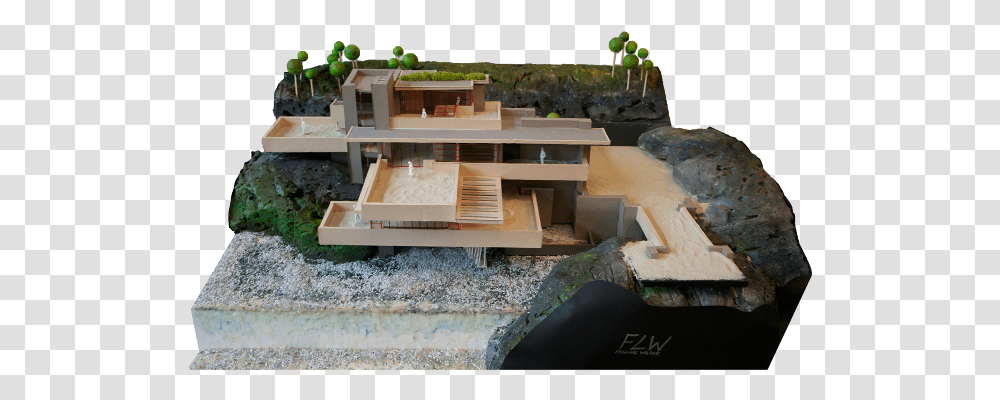 Download Hd Falling Water House Model Interior Architecture Falling Water, Wood, Plywood, Tabletop, Furniture Transparent Png