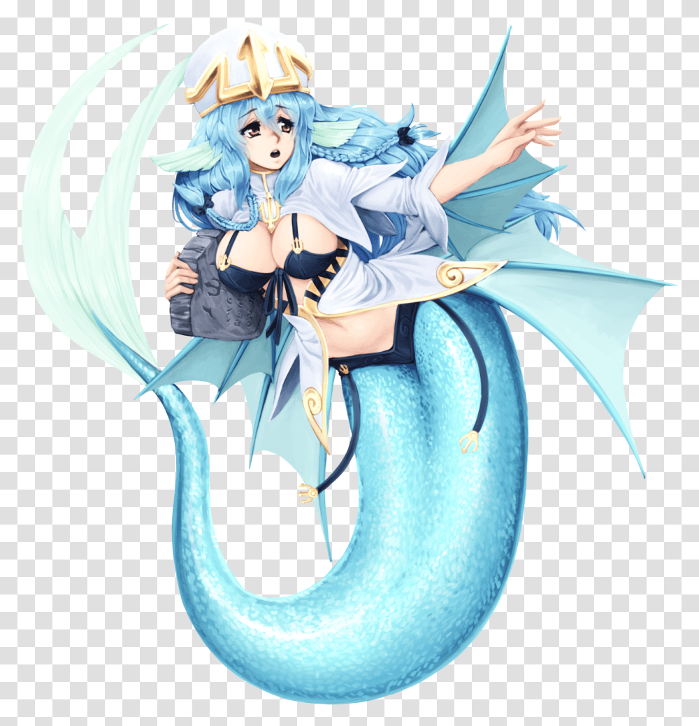 Download Hd Fictional Character Mythical Creature Anime Anime Sea Monster Girl, Manga, Comics, Book, Person Transparent Png