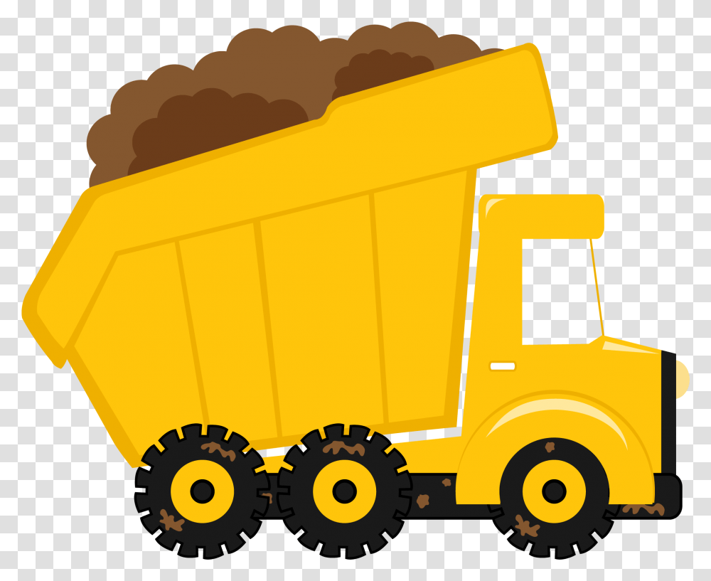 Download Hd Fire Truck Image Dump Truck Cartoon Clipart Dump Truck, Vehicle, Transportation, Aircraft, Hot Air Balloon Transparent Png