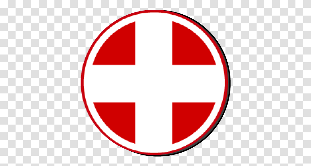 Download Hd First Aid Kit Clipart Circle, Red Cross, Logo, Symbol, Trademark Transparent Png