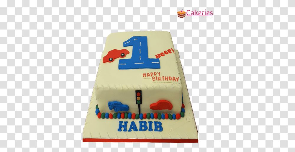 Download Hd First Birthday Cars Cake Birthday Cake, Dessert, Food Transparent Png