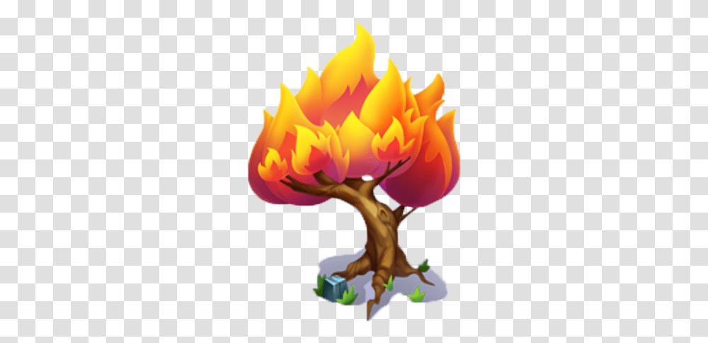 Download Hd Flame Tree Fantasy Tree Fantasy Tree, Plant, Fire, Flower, Vegetation Transparent Png