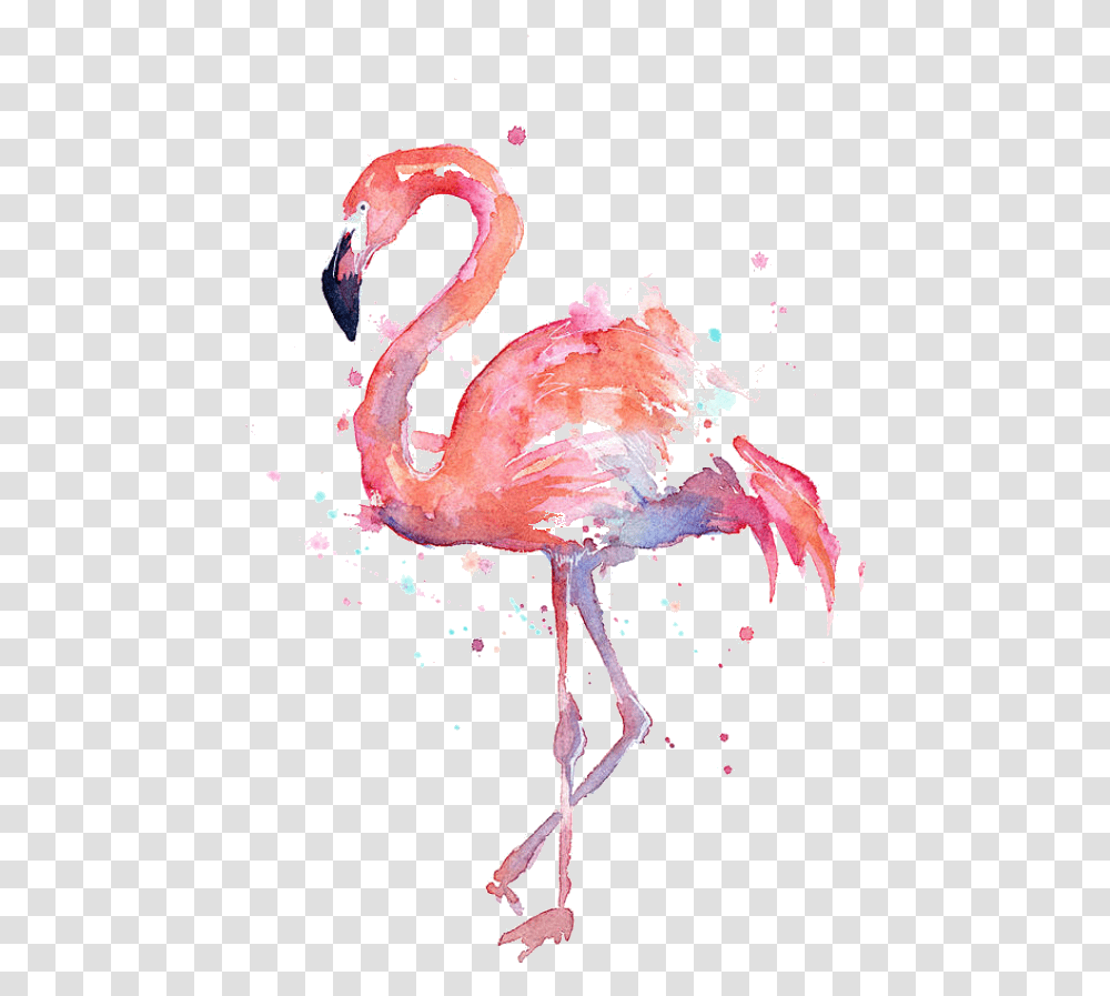 Download Hd Flamingo Clipart Gold Watercolor Flamingo Print, Bird, Animal Transparent Png