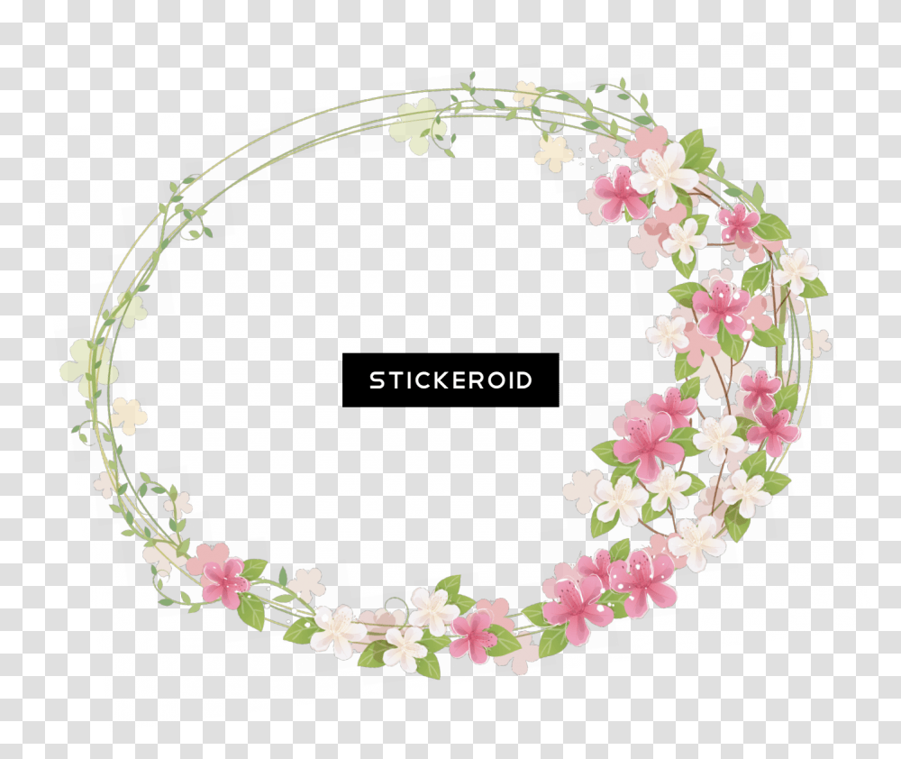 Download Hd Floral Round Frame Border Frame Floral Gratis, Text, Plant, Flower, Blossom Transparent Png