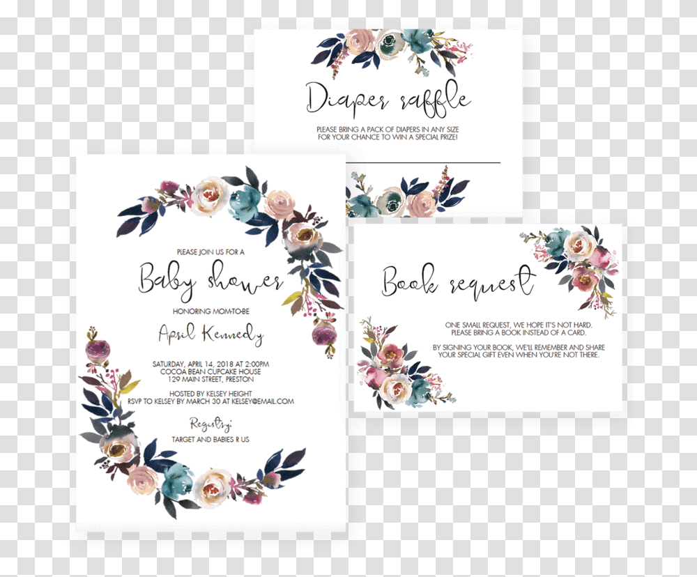 Download Hd Flower Games Printable Package Boho Floral Baby Shower Invitations Template, Text, Graphics, Art, Floral Design Transparent Png