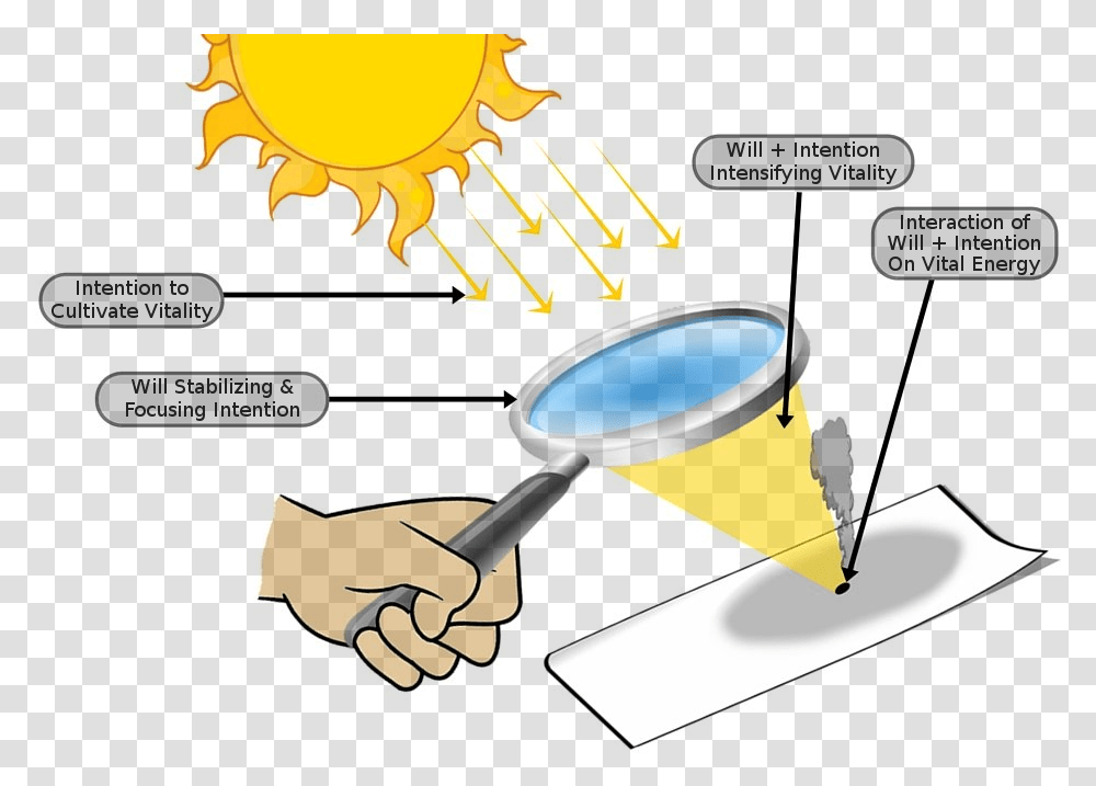 Download Hd Focused Rays Burn A Hole Magnifying Glass Start A Fire With A Magnifying Glass, Text, Hand, Graphics, Flyer Transparent Png