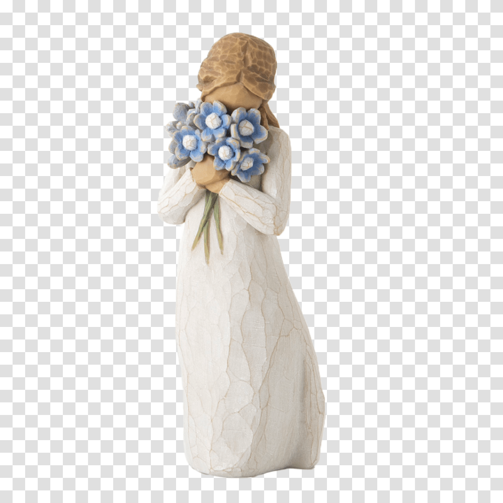Download Hd Forget Me Not Willow Tree Willow Tree Forget Me Not Figurine, Clothing, Apparel, Dress, Robe Transparent Png