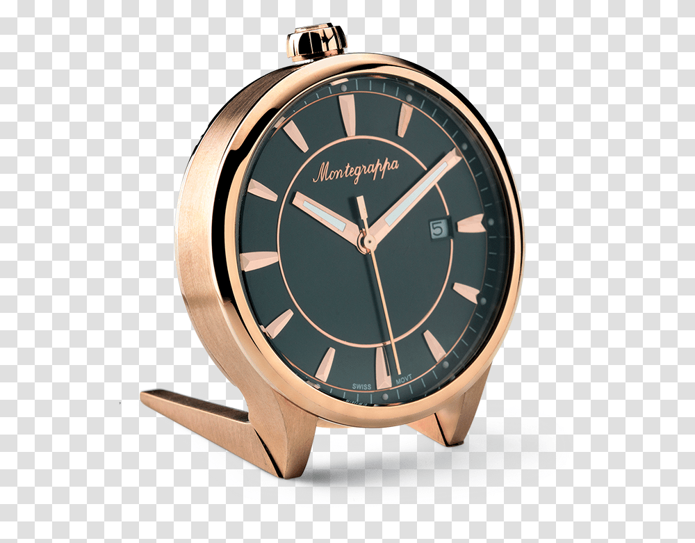 Download Hd Fortuna Table Clock Ip Rose Gold Black Dial Solid, Clock Tower, Architecture, Building, Analog Clock Transparent Png