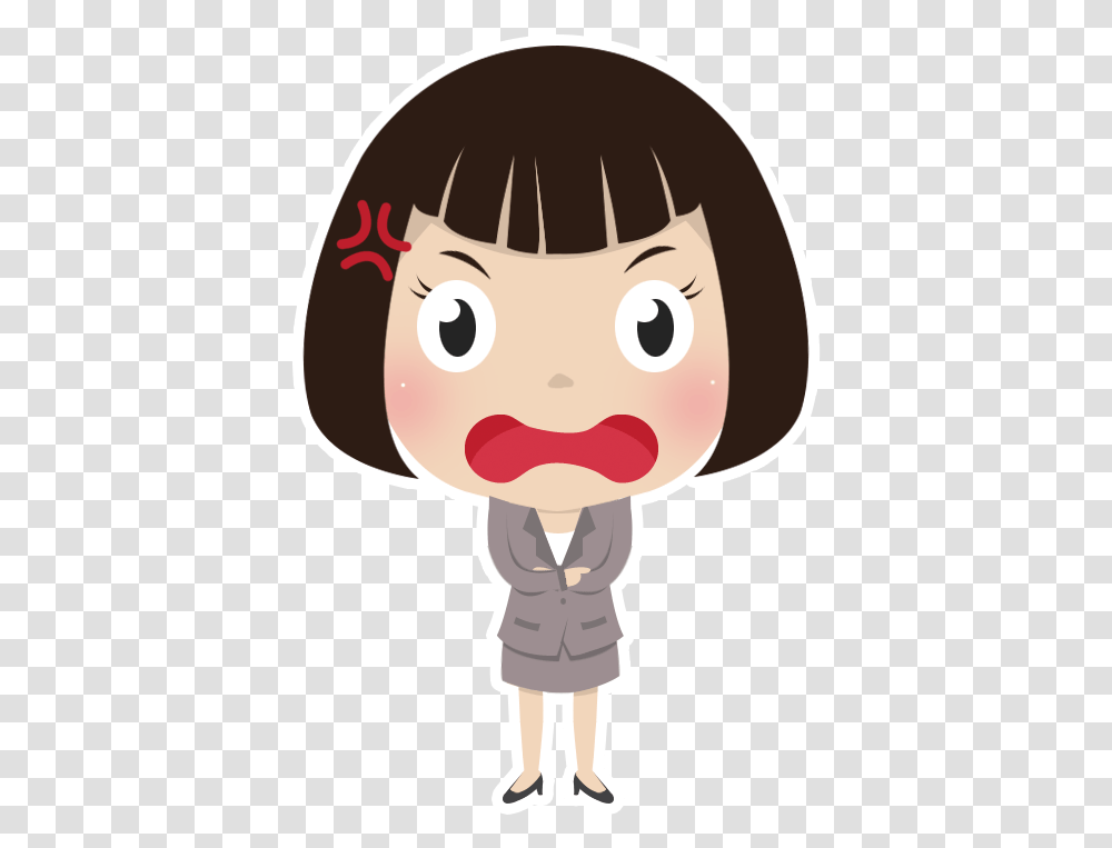 Download Hd Free Angry Girl People High Girl Sad Cartoon, Head, Face, Plant, Seed Transparent Png
