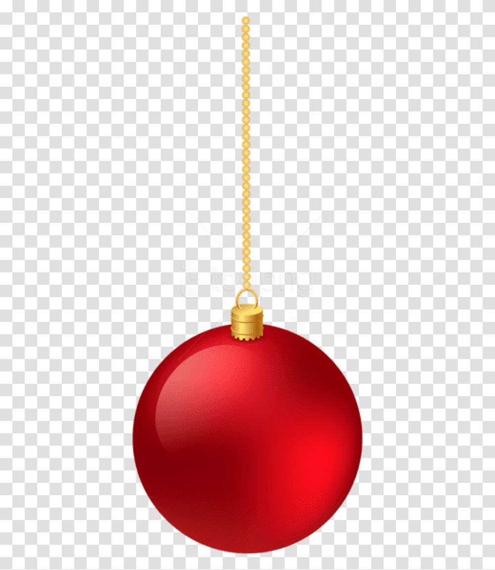 Download Hd Free Christmas Classic Red Hanging Ball Red Hanging Christmas Ball, Lamp, Light, Light Fixture, Ornament Transparent Png