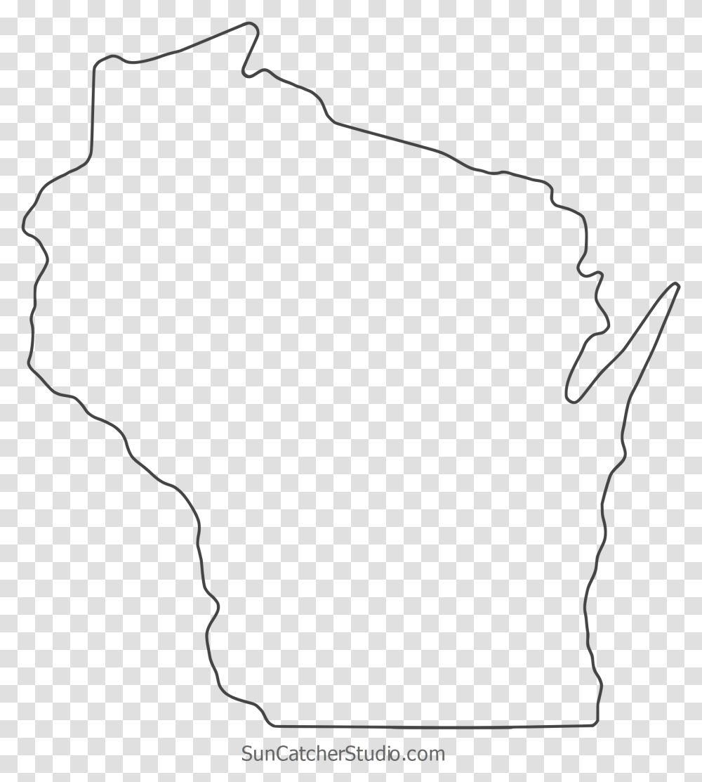 Download Hd Free Wisconsin Outline Thin Border Cricut Wisconsin Outline Map, Nature, Outdoors, Plot, Bow Transparent Png