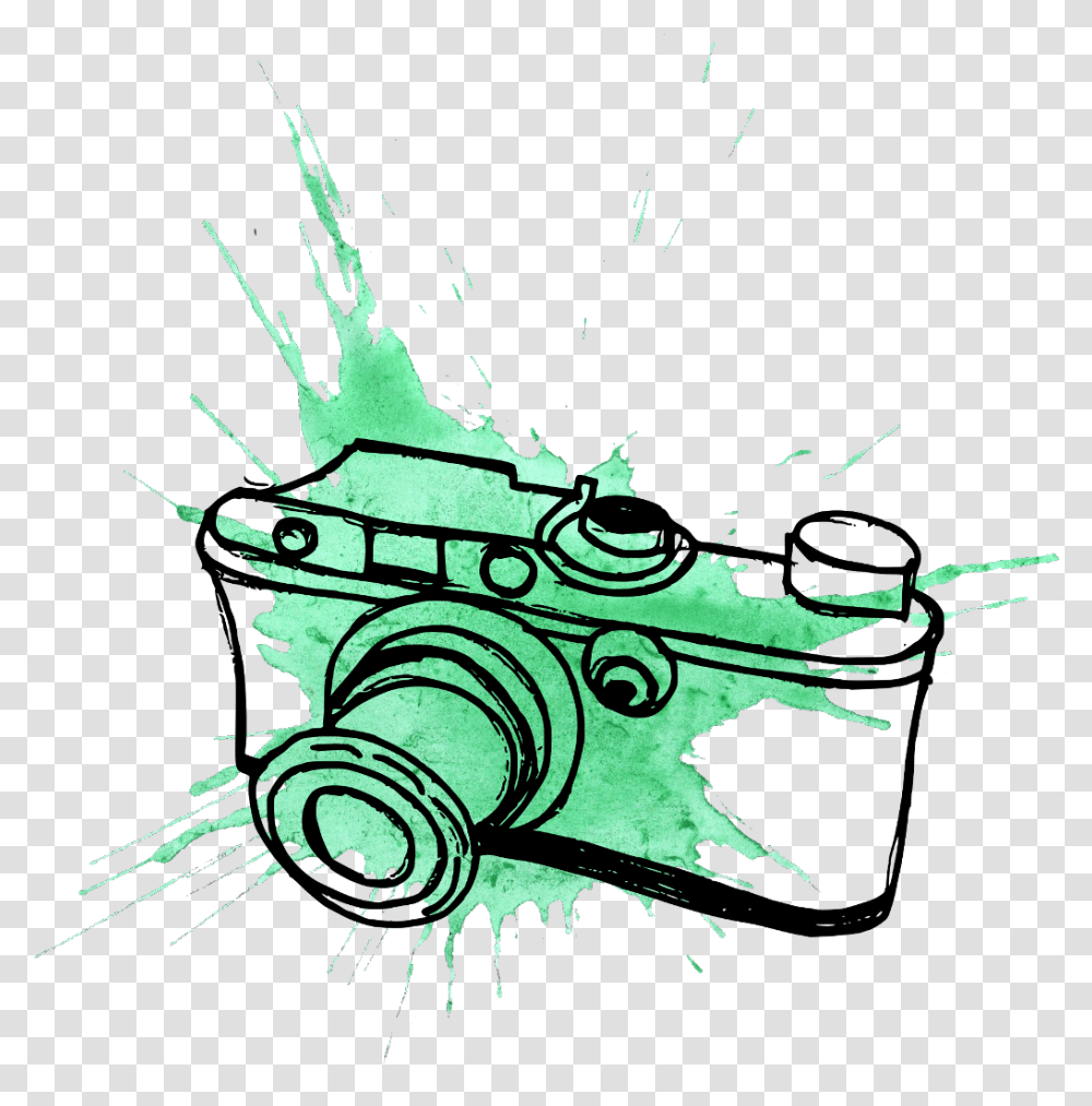 Download Hd Ftestickers Camera Watercolor Stain Splash Paint Old Camera Lineart Background, Machine, Graphics, Gear, Rotor Transparent Png