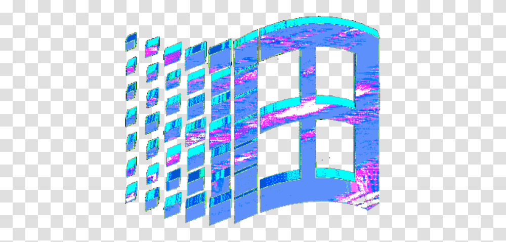 Download Hd Ftestickers Microsoft Vaporwave Windows 95 Logo, Lighting, Neon, Furniture, Purple Transparent Png