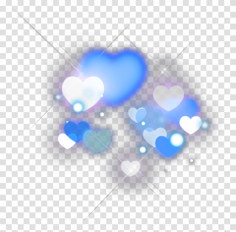 Download Hd Ftestickers Overlay Hearts Light Sparkle Blue Heart, Flare, Lamp, Graphics, Hand Transparent Png