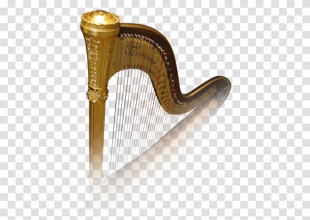 Download Hd Girls And Harp For Gold Harp, Musical Instrument Transparent Png