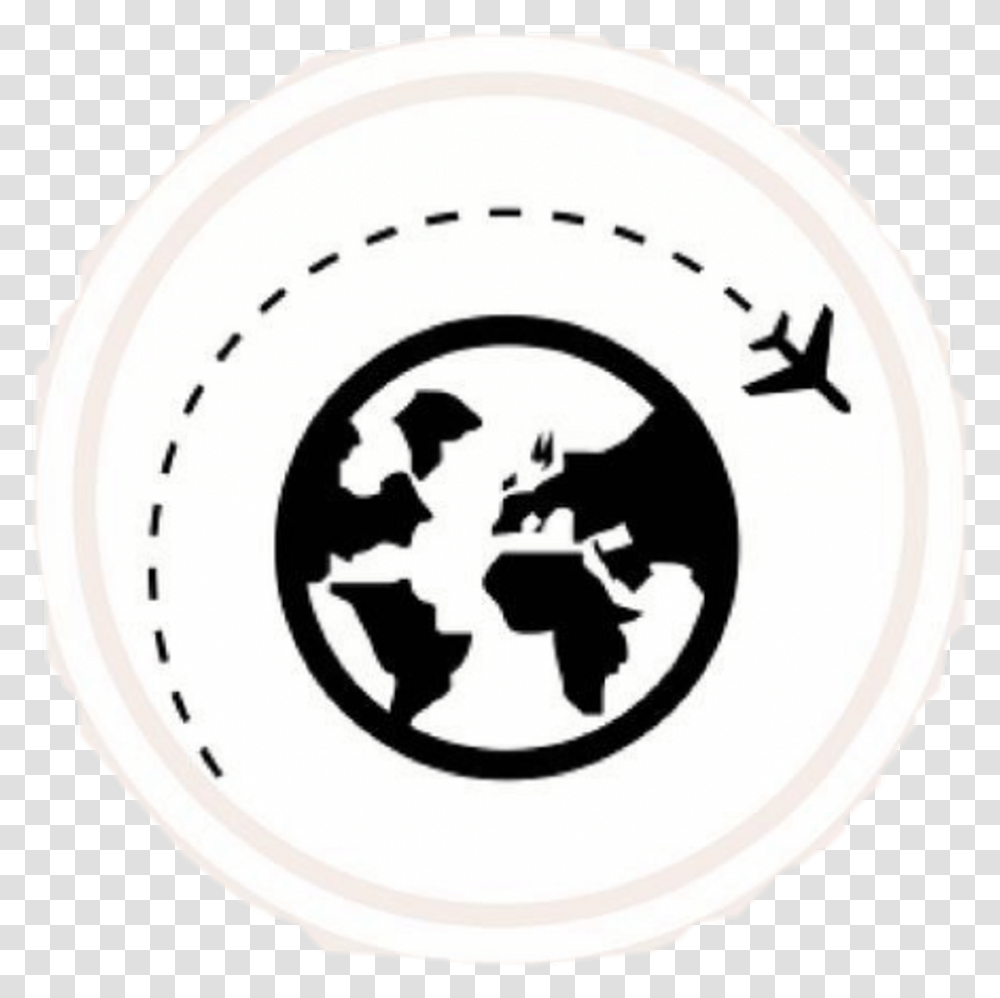 Download Hd Globe Airplane Earth Icon Grafic Travel Icons Instagram Highlight Cover, Symbol, Logo, Trademark, Clock Tower Transparent Png